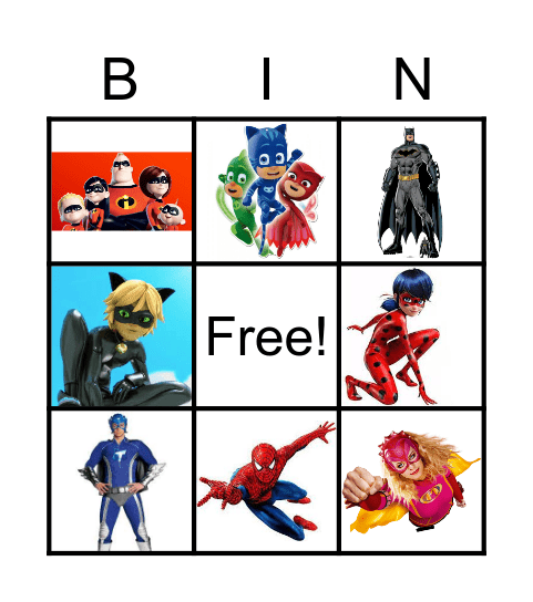 Superheldenbingo Card