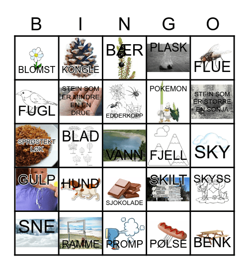 UT PÅ TUR, ALDRI SUR Bingo Card
