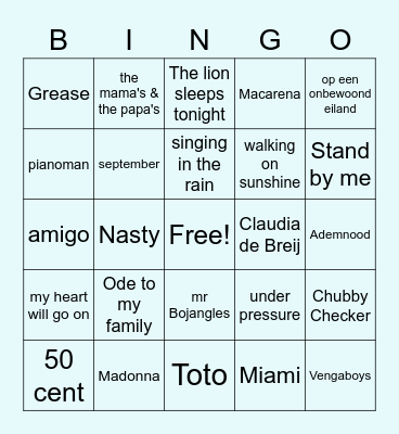 Eric 50 jaar Swingo Bingo Card