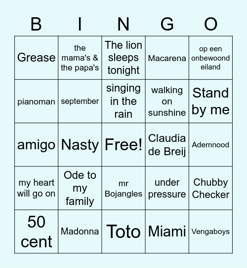 Eric 50 jaar Swingo Bingo Card