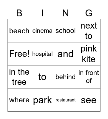 SSL4 U7 Around My Town Bingo Card