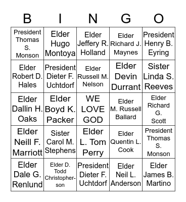 Conference Bingo Card