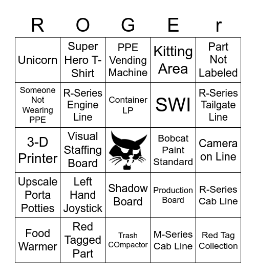 Rogers Site Tour Bingo Card