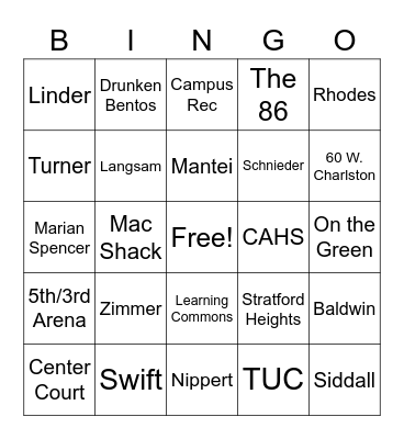 UC BINGO Card
