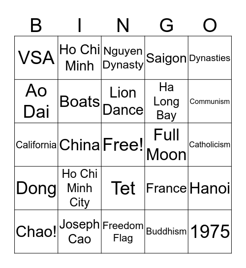 VSA Bingo! Bingo Card