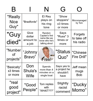 Bob-ingo Bingo Card
