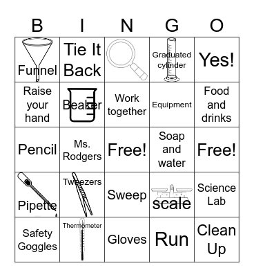 Lab Safety Bingo Card