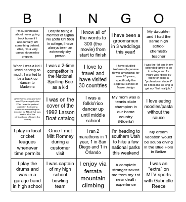 FUN FACT Bingo Card