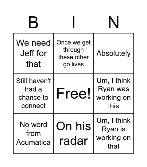 MA Bingo Card