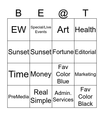 BE@T Ice Breaker Bingo Card