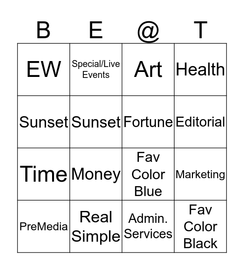 BE@T Ice Breaker Bingo Card