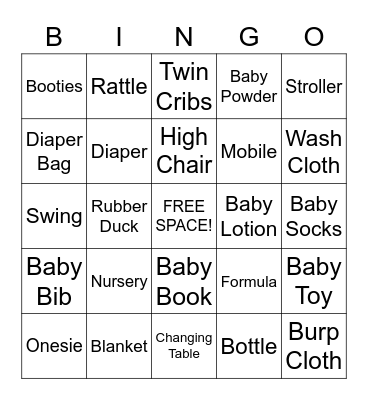 Baby Bingo Card
