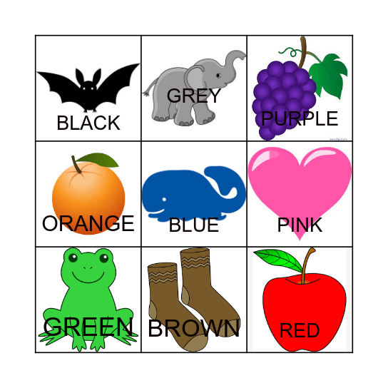 Color Bingo Card