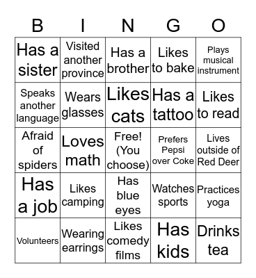 Middle Years 2015 Bingo Card