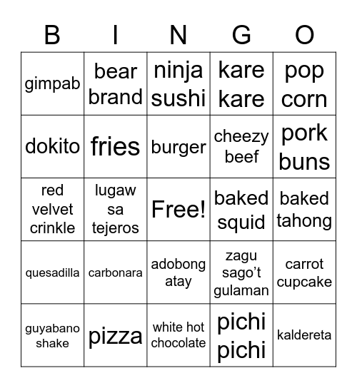 Nesthyne Bingo Card