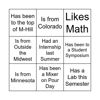 Find Someone who... Bingo Card