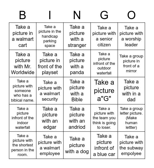 The WKND Confrence Scavanger Hunt Bingo Card