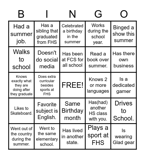 Bingo Card