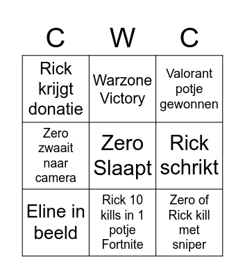 Variatie Bingo Card