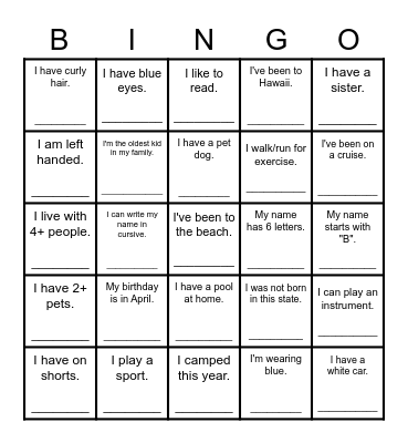 Welcome Back Troop 4399 Bingo Card