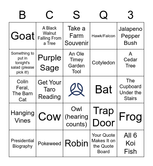 BCS Q3 Retreat Bingo Card