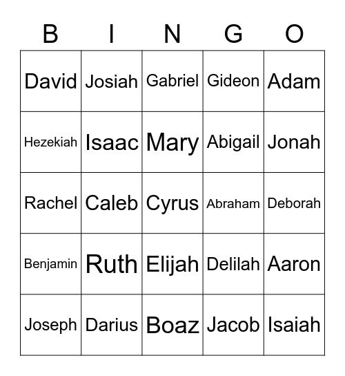 Baptist Church Ladies Bingo Card