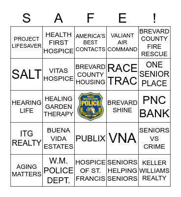 SENIOR SAFETY DAY 2015 Bingo Card
