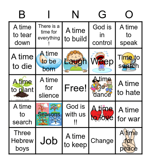 Seasons ( Ecclesiastes chp 3) Bingo Card