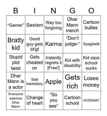 Dhar Mann Bingo Card