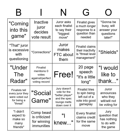 ORG FTC Bingo Card