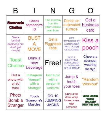 Chalice Bingo Card