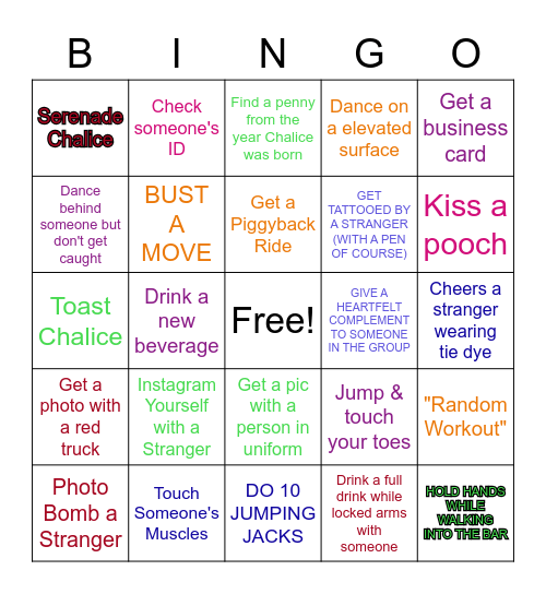 Chalice Bingo Card