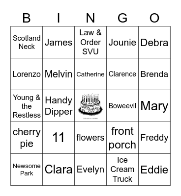 Verlene's 100th Birthday Bingo Card