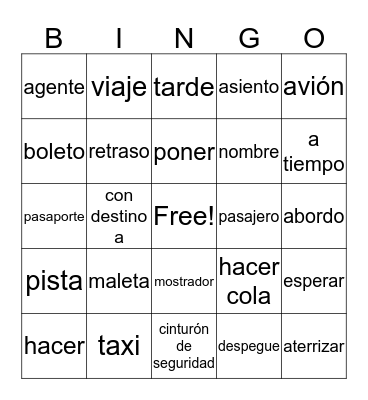 ASD 2 Capitulo 1 - En Avion Bingo Card