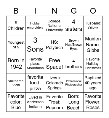 Happy Birthday Victoria!! Bingo Card