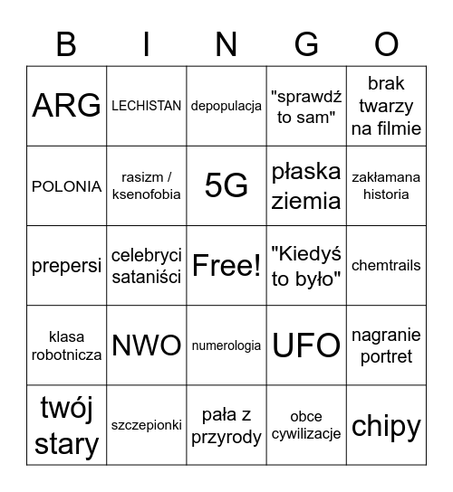Foliarskie bingo Card