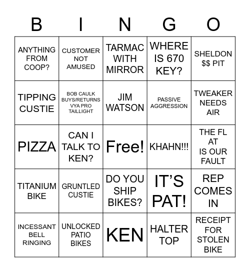 Bikanski Bingo Card