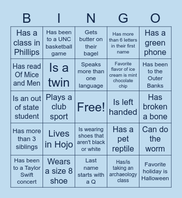 CHSS GBM 1 Bingo Card