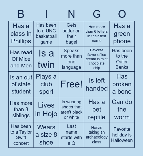 CHSS GBM 1 Bingo Card