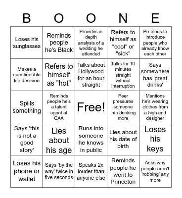Brian Birthday Bingo Card