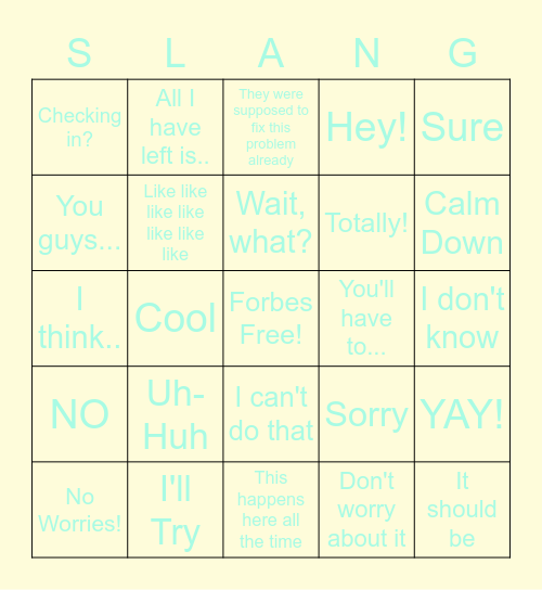 Forbes Bingo Card