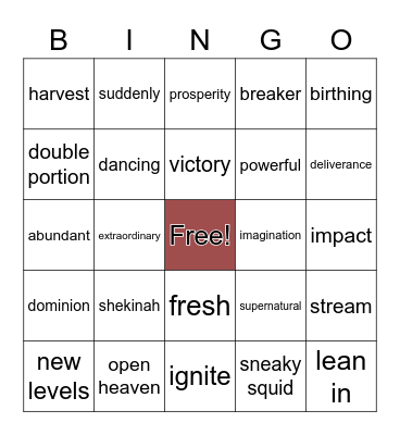 Fighting for the Faith Prophecy Bingo Card