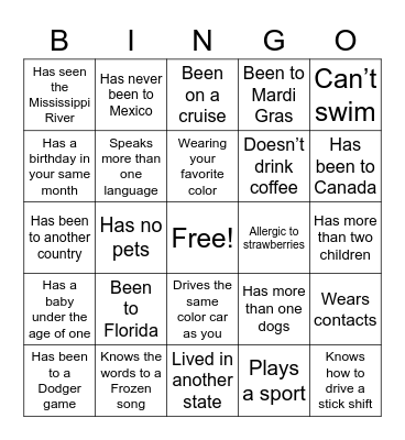 Mom’s 80th Bingo Card