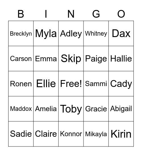 class-names-bingo-card