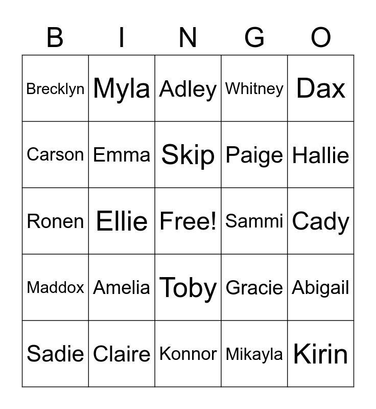 class-names-bingo-card