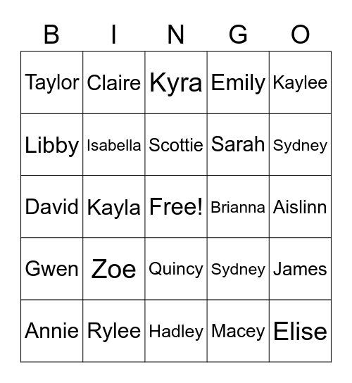 Class Bingo (3) Bingo Card