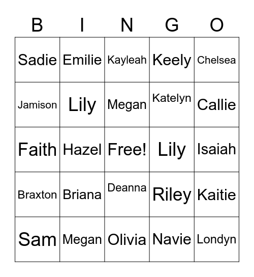 Class Bingo (4) Bingo Card