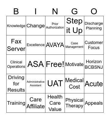 Customer Service Week 2015 Bingo Card