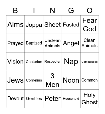 Cornelius Saved Bingo Card