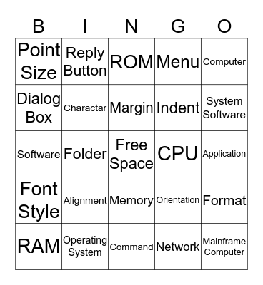 Computers Bingo Card